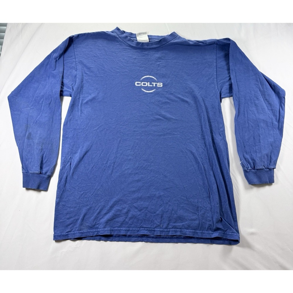 Nike NFL Team Indianapolis Colts Long Sleeve Shirt Men's M Blue distressed